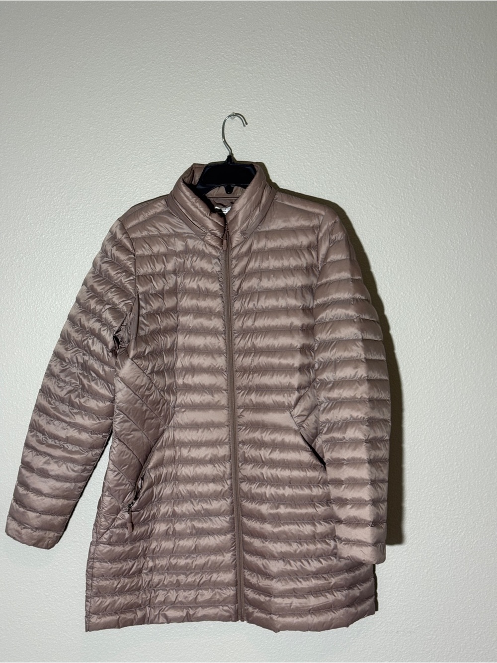 32 Degrees Quilted Long Puffer Jacket - Taupe